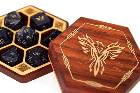 metal dice elderschool dice box|hex chest dice box.